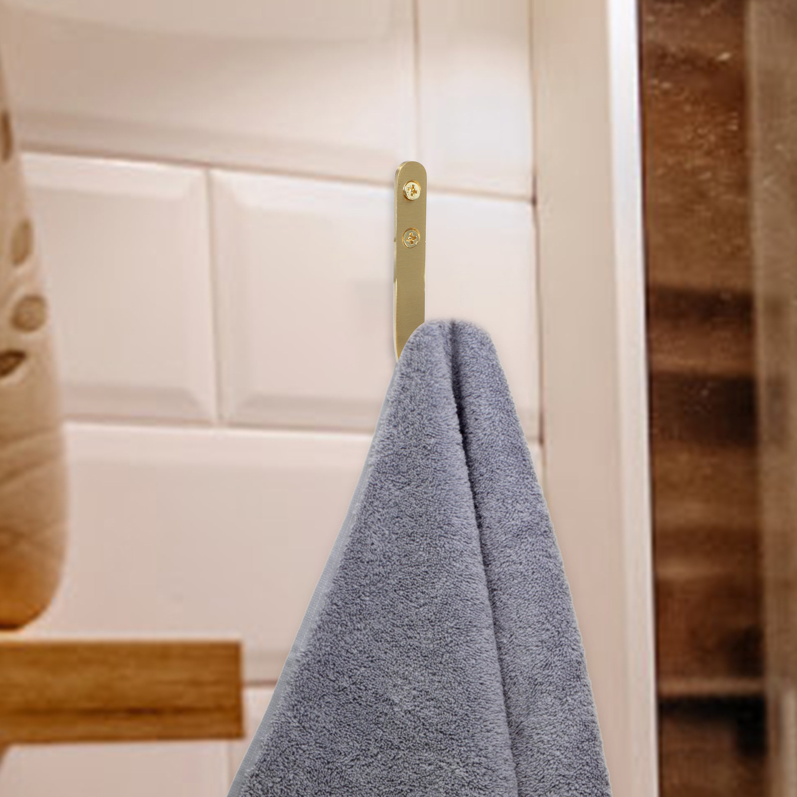 Home Bathroom Key - Wandmontierter Messinghaken, multifunktional, robust, für Handtücher,