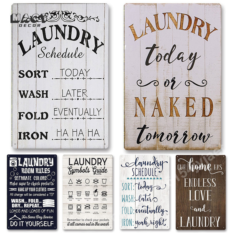 Home Bathroom Signs - Slogan-Metallschild, Wäscherei-Dekoration, Vintage-Kunstposter, Wanddekoration für Zuhause,