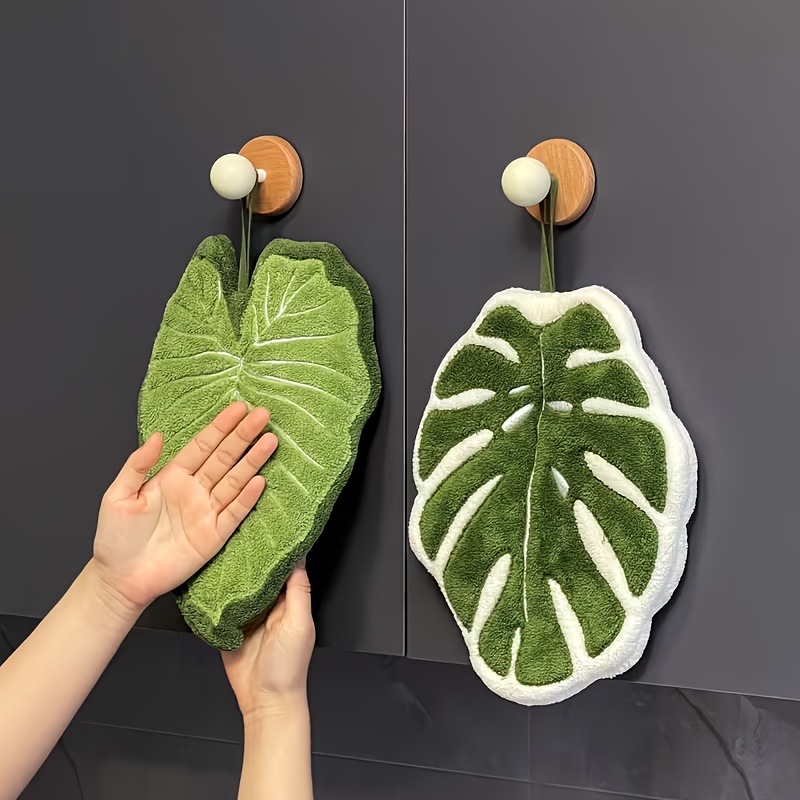 Home Bathroom Accessories - Blattförmiges Handtuch, Badezimmerzubehör, saugfähiges Küchentuch, weiches