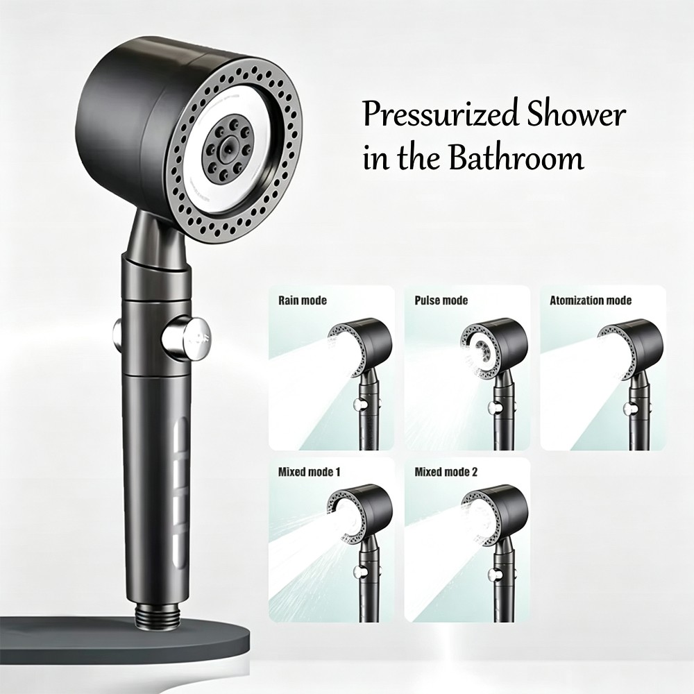 Home One Bathroom Accessories - Hochdruck-Handbrause mit Wassersparfunktion und Ein-Tasten-Ein/Aus-Schalter, Langlebiges