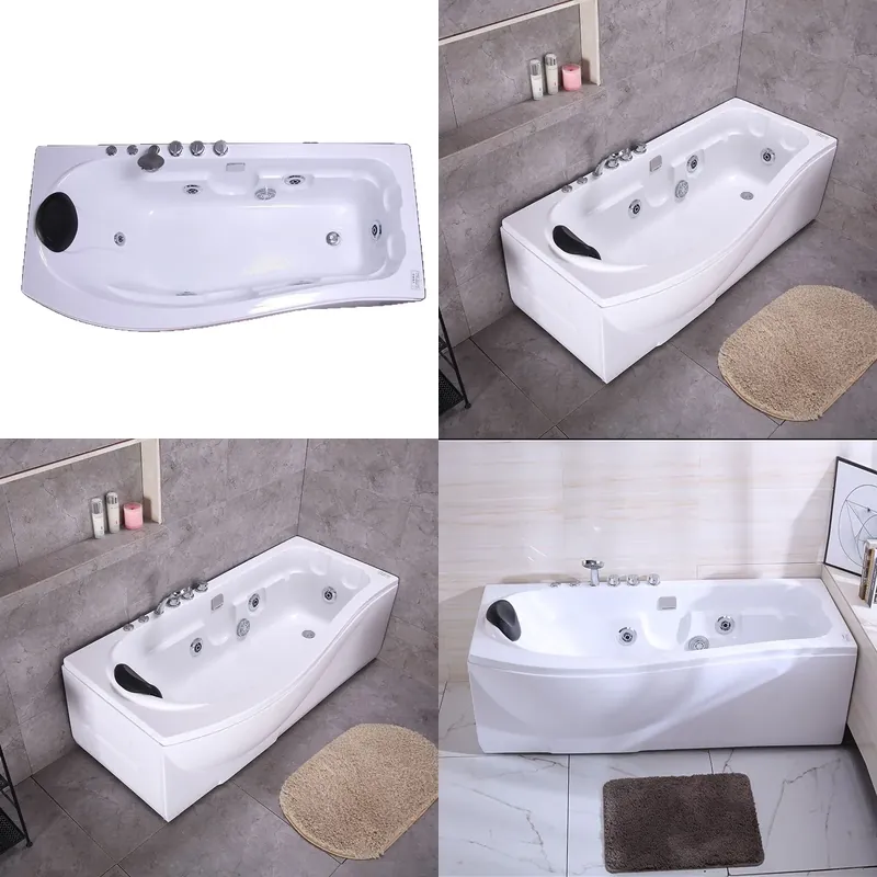 Jet Home Bathroom - Kompakte freistehende Acryl-Badewanne mit thermostatischen Massagedüsen