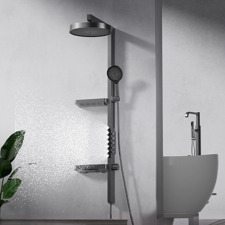Jet Home Bathroom - Regenduschset, LED-Digitalanzeige, 3 Modi, Wasserfall-Duschkopf, Körperdüsen,