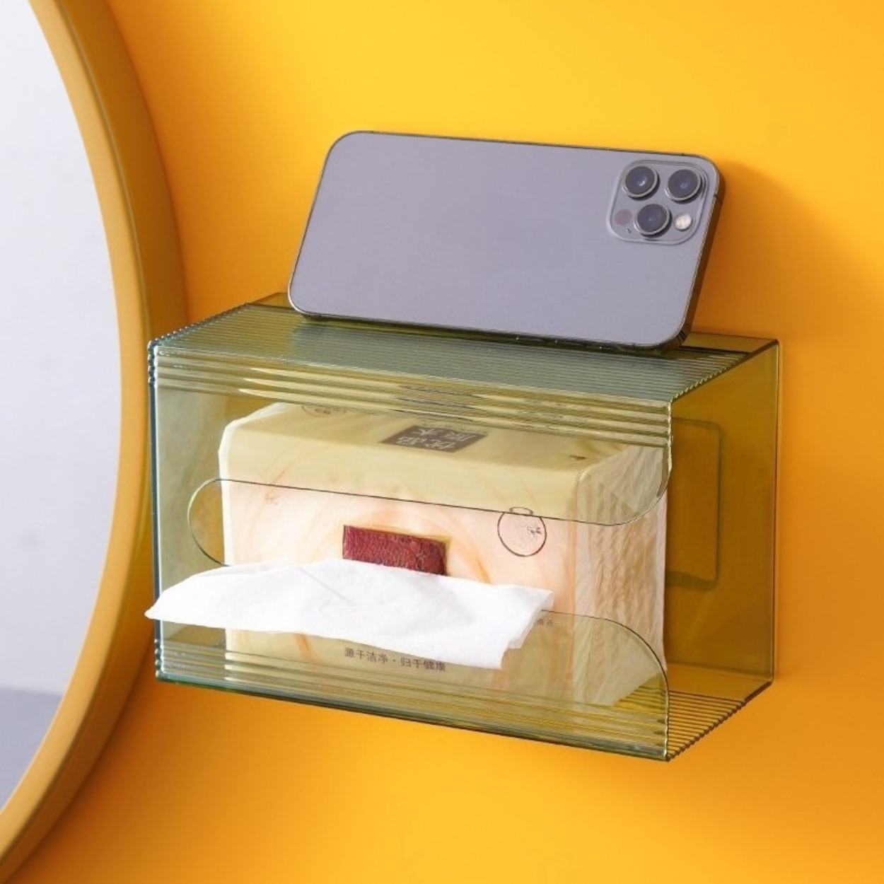Home Bathroom Towel Dispenser - Wandmontierter Acryl-Tissue-Box Transparenter Papiertuchspender für Badezimmer,