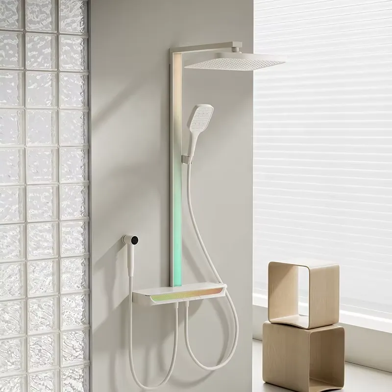Home For Bathroom - Messing Digitaler Wasserfall-Duschset Wandmontiert Regen-Piano Smart