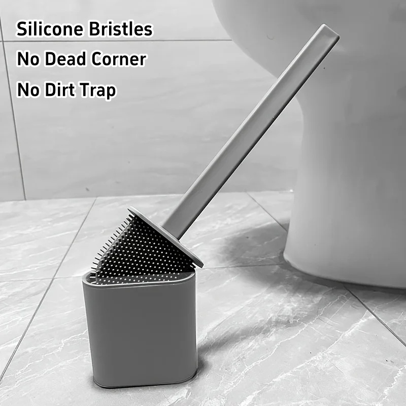 Toilet Brush Holder - Toilettenbürste mit Wasserdichtem Boden, Silikon-WC-Bürste mit