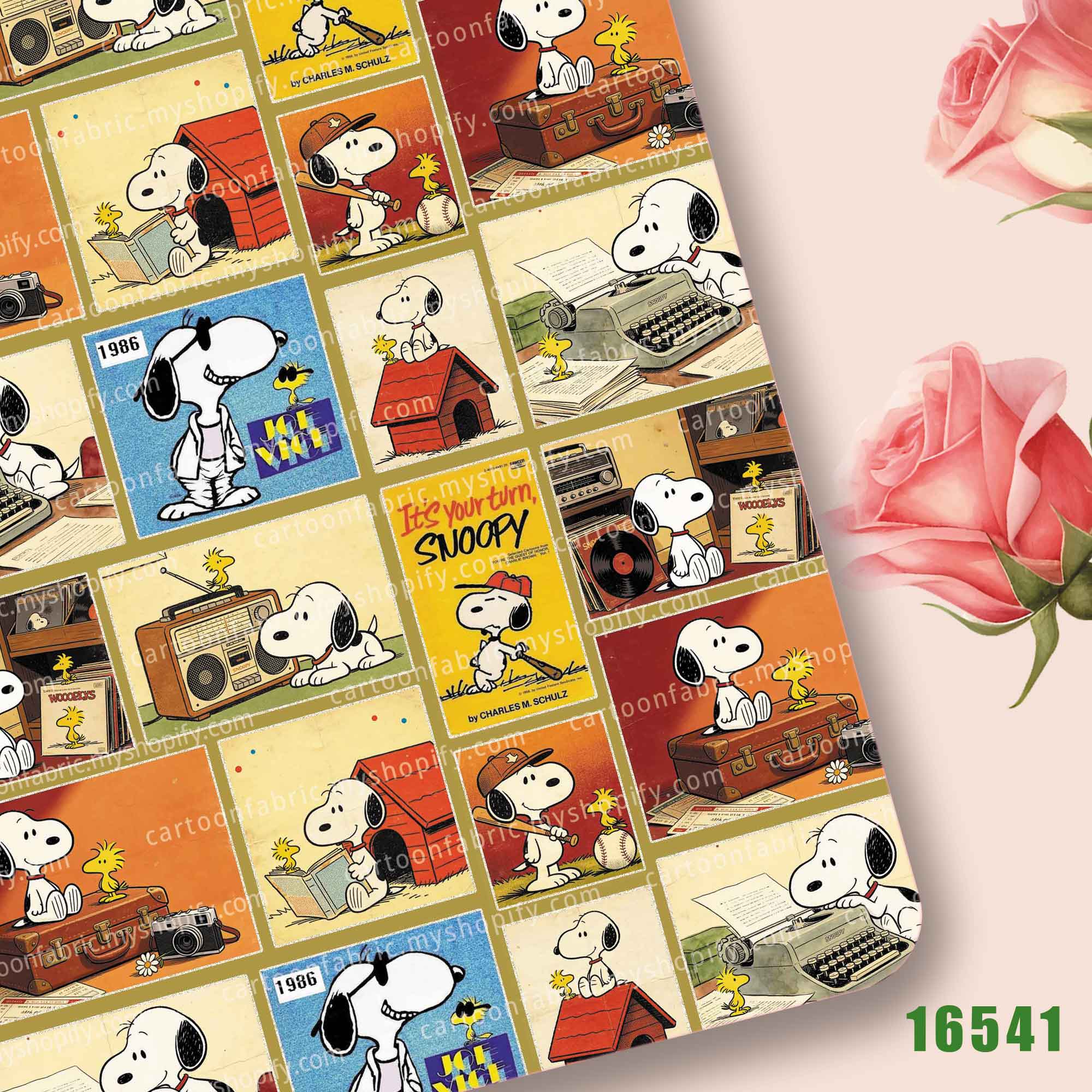 Home Bathroom Accessories - TAKARA TOMY Snoopy Stoff 140x50CM Cartoon-Bedruckter