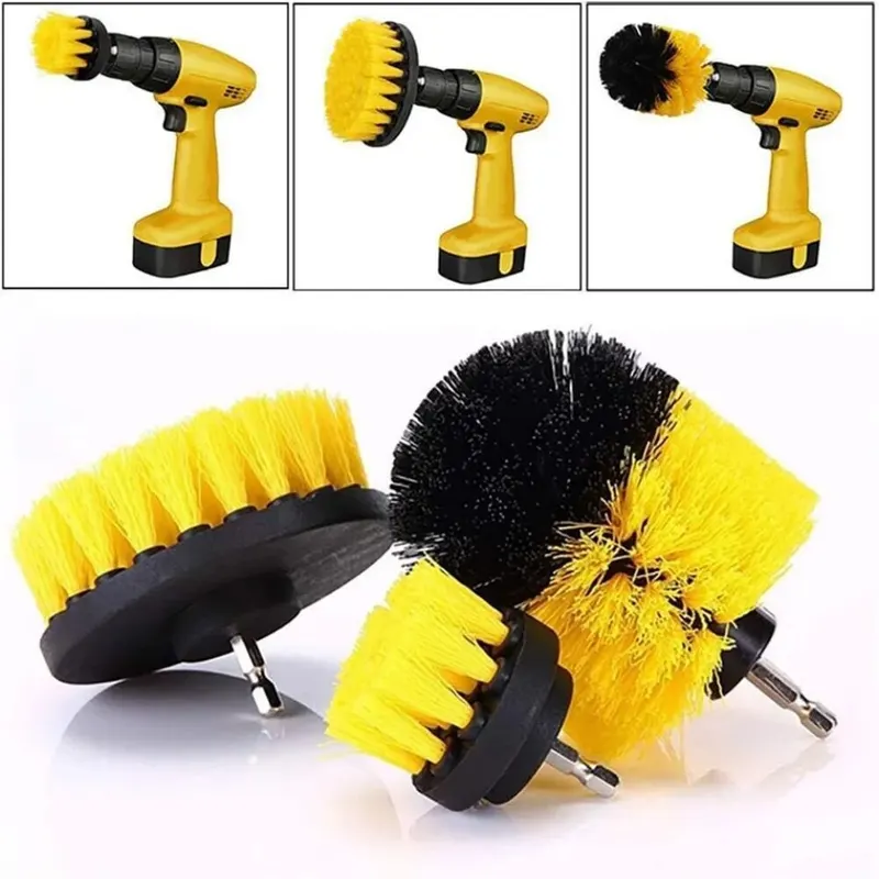 Home Bathroom Cleaning Kit - 3-teiliges Bohrbürsten-Set, Power-Schrubber, Reinigungsbürsten-Werkzeugset für Fugen,