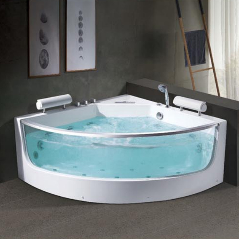 Home Bathroom Jacuzzi - Acryl-Whirlpool mit Surf-Massage, Luxuriöser fächerförmiger Eck-Whirlpool,