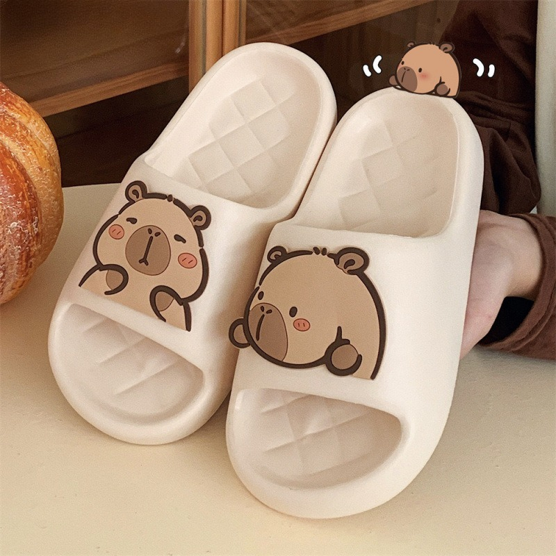 Home Bathroom Size - Damen-Hausschuhe mit Niedlichem Capybara-Design, Rutschfeste Leichte