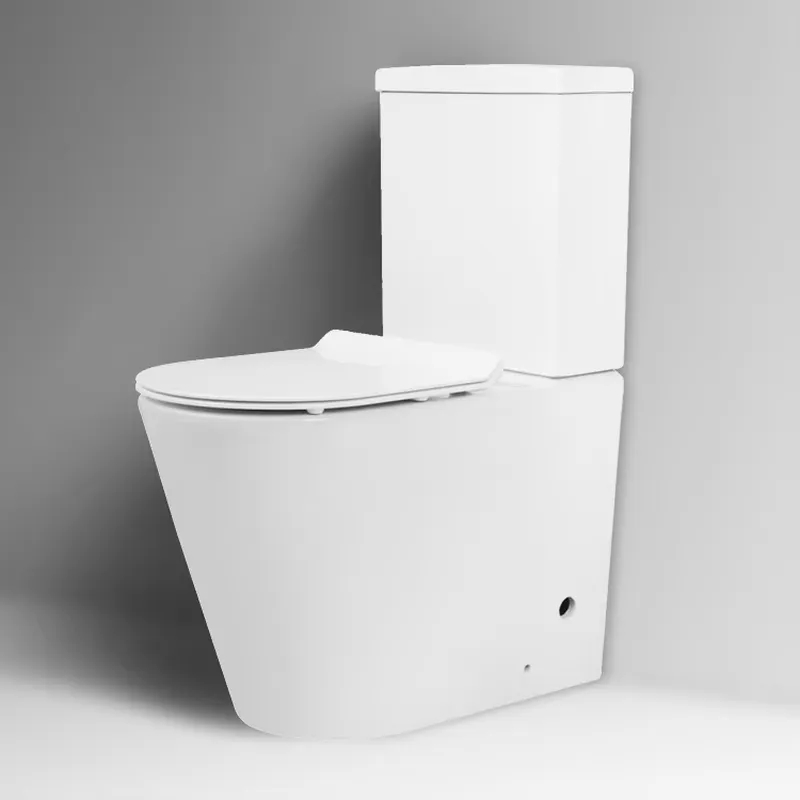 Home Bathroom With Two Toilets - Modernes, hochwertiges Keramik-Stand-WC, leicht zu reinigendes