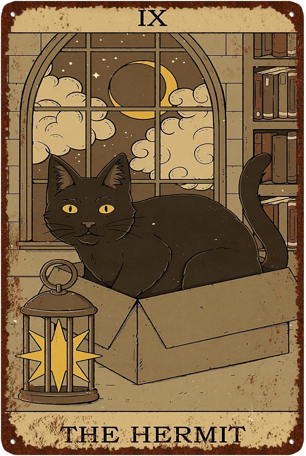 Home Bathroom Signs - Vintage Katzen-Blechschild Retro Tarotkarte Metallschild Poster
