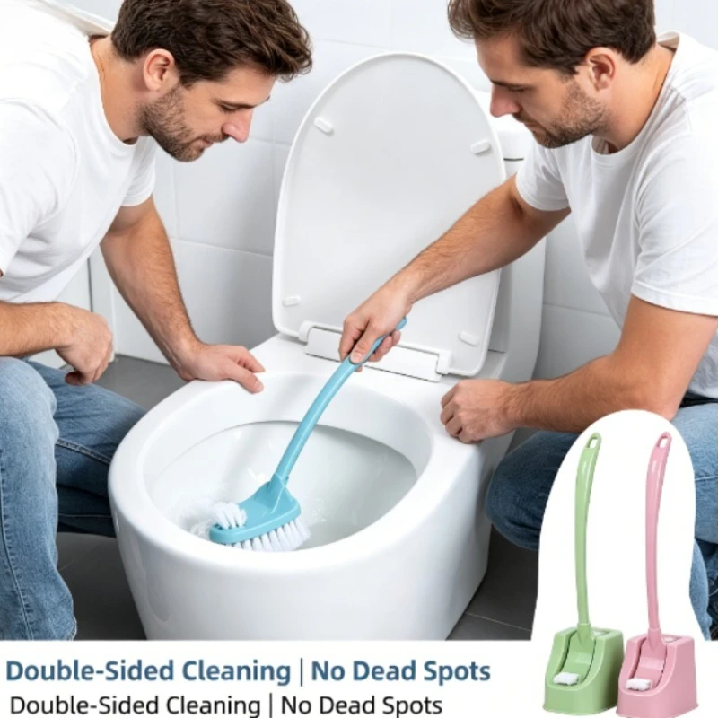 Home Bathroom Cleaning Kit - Lange Plastik-Toilettenbürste mit Griff für den
