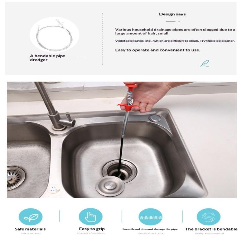 Jet Home Bathroom - Vier-Klauen-Abflussreiniger aus Edelstahl, flexibles Werkzeug zum
