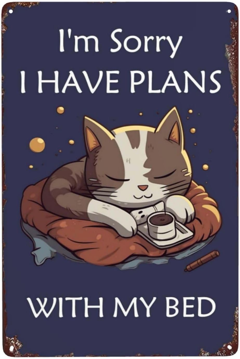 Home Bathroom Plan - Apology Cat Metallposter 8X12IN – „Plans