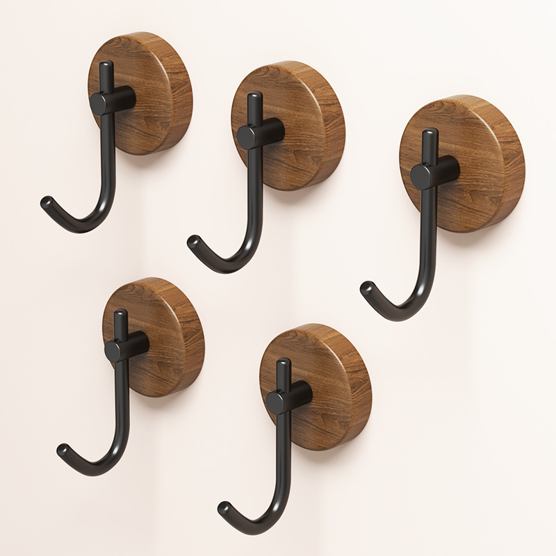 Home Bathroom Key - 4/1 stücke Wand Holz Haken Selbst-klebe