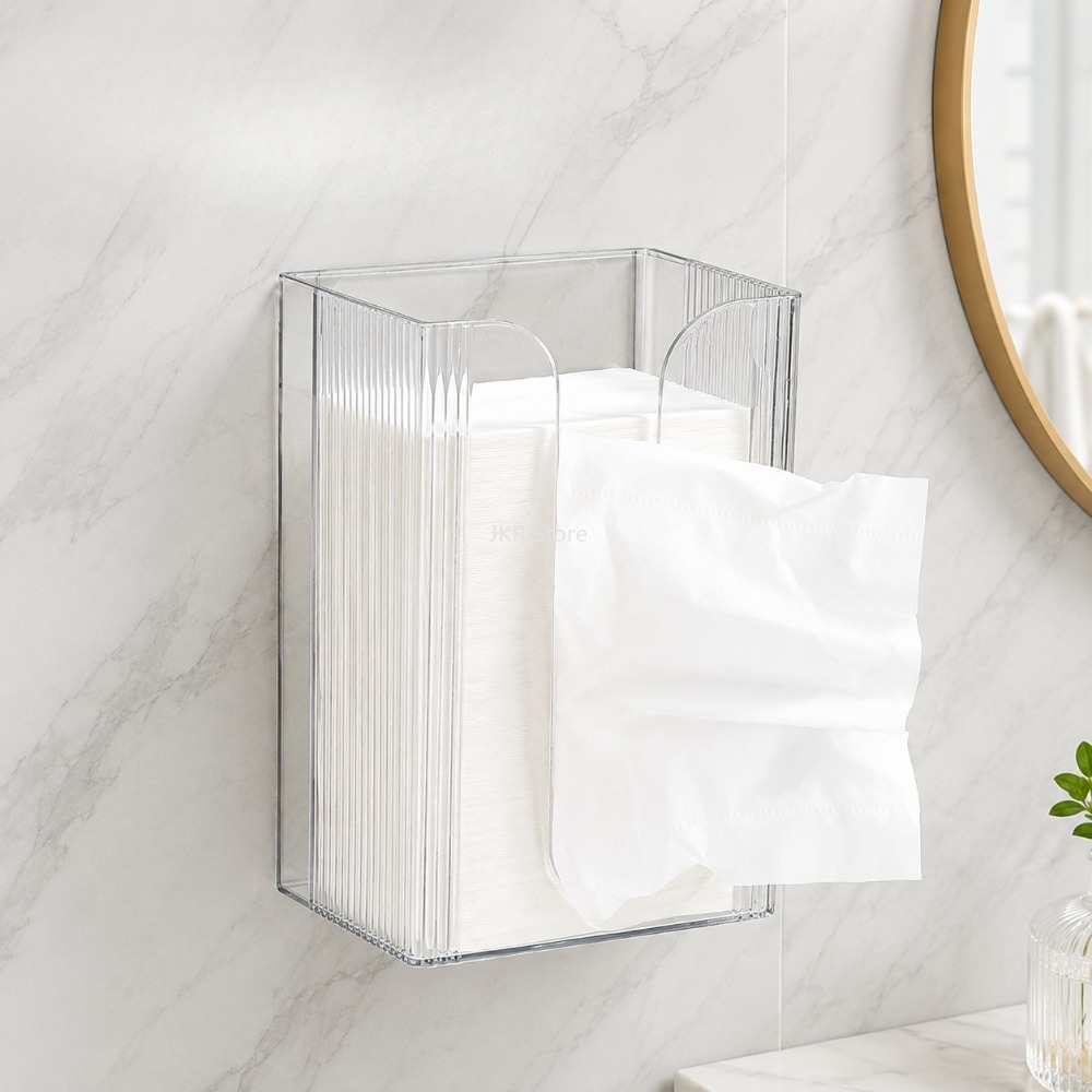 Home Bathroom Towel Dispenser - Transparenter Wandmontierter Taschentuchhalter 1/2 Stück Acryl-Papierhandtuchspender