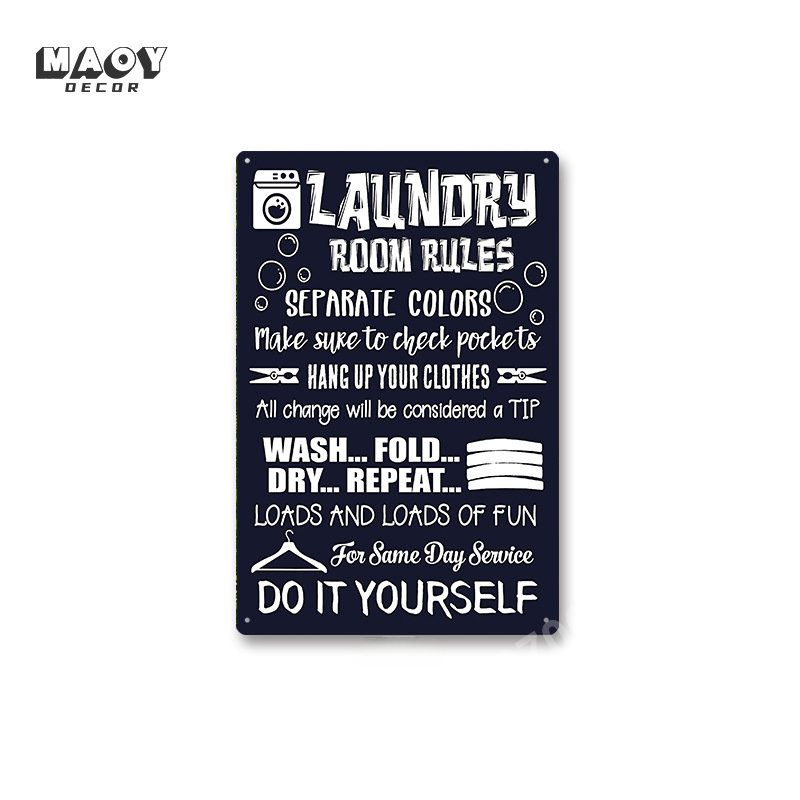 Slogan-Metallschild, Wäscherei – Home Bathroom Signs Bewertung und Preis