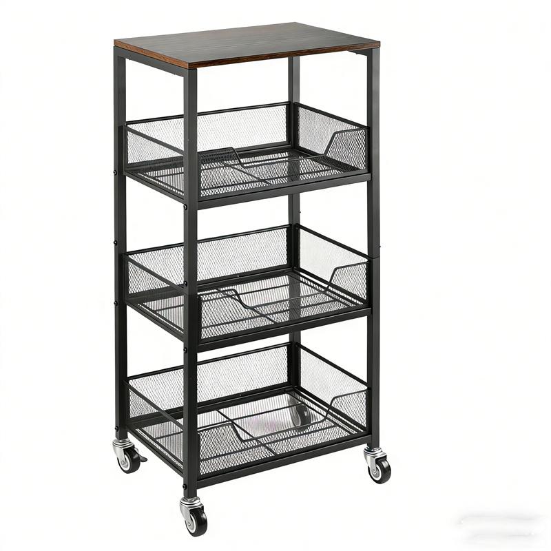 3-stufiger Rollwagen mit Holzp – Home Bathroom Accessories Bewertung und Preis
