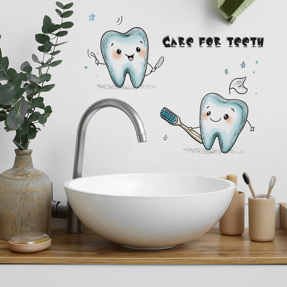 Wandaufkleber mit Cartoon-Zahn – Jet Home Bathroom Bewertung und Preis
