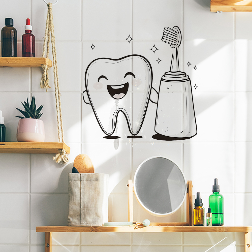 Wandaufkleber mit Cartoon-Zahn – Jet Home Bathroom Bewertung und Preis