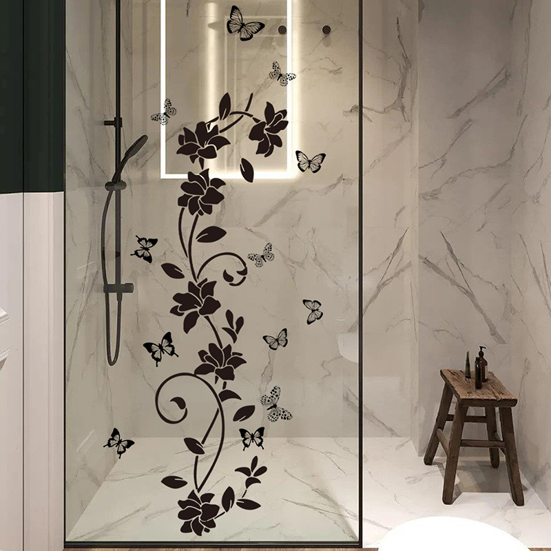 Schwarzer Blumen-Iris-Spiegel- – Jet Home Bathroom Bewertung und Preis