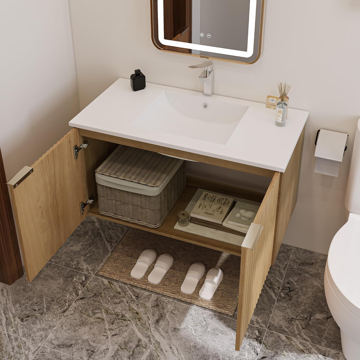 Moderner schwebender Badezimme – Home For Bathroom Bewertung und Preis