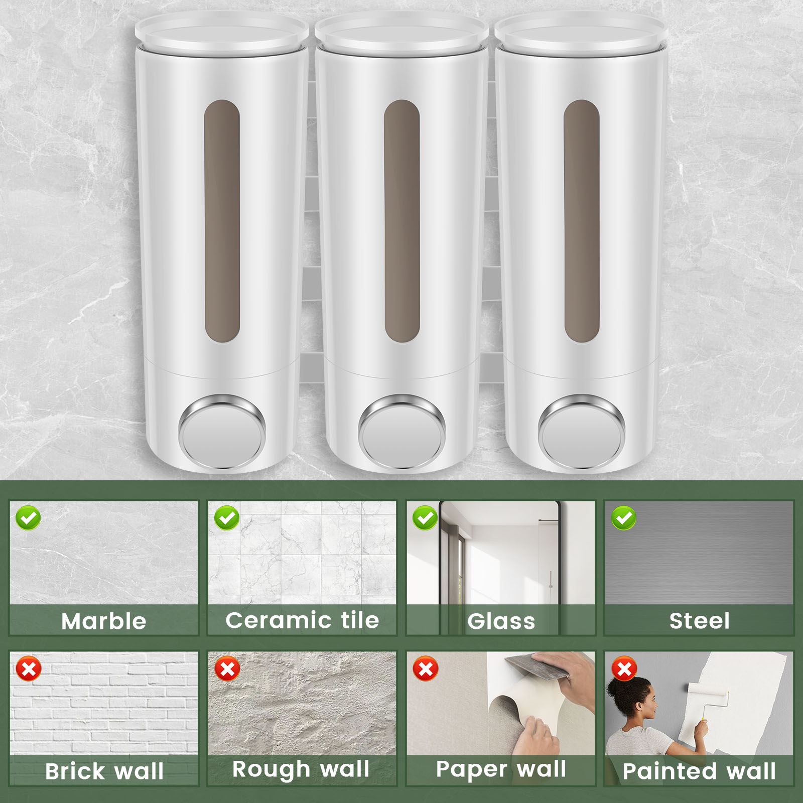 1,5 l, 3 Köpfe, manueller Seif – Home Bathroom Wall Soap Dispenser Bewertung und Preis