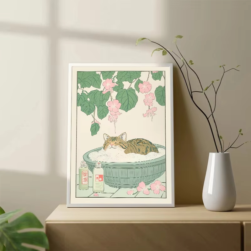 Rahmenloses Poster „Katze in d – Home Bathroom Toilet Bewertung und Preis