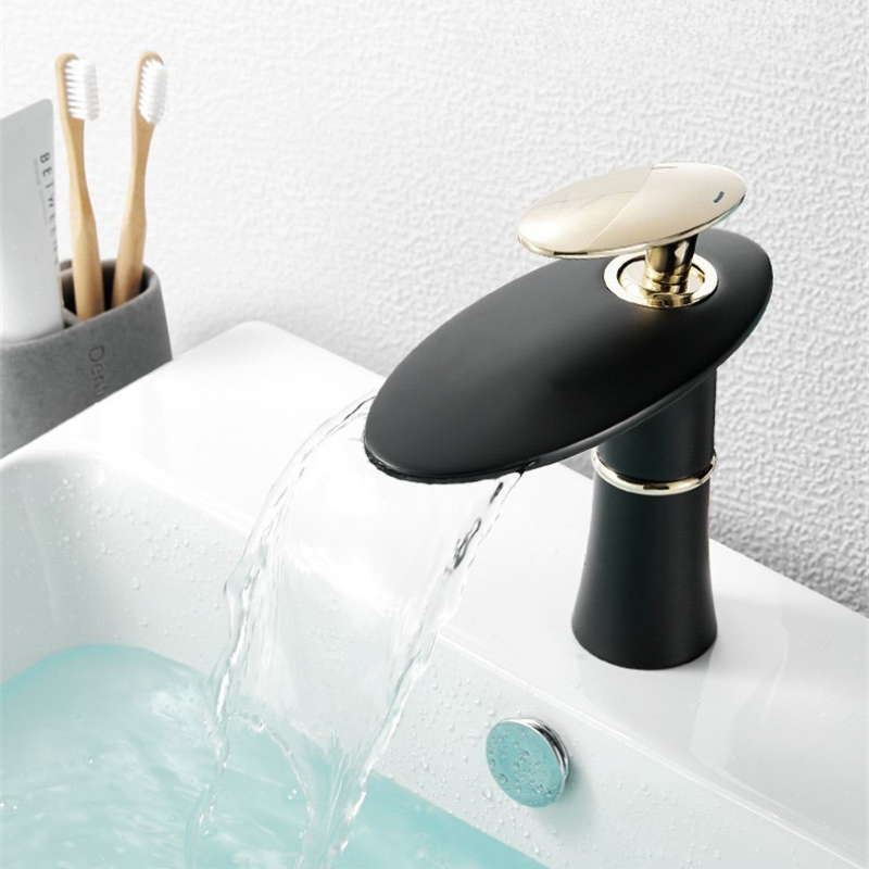 Weiß/Schwarz Gold Wasserfall B – Home Hardware Bathroom Faucets Bewertung und Preis