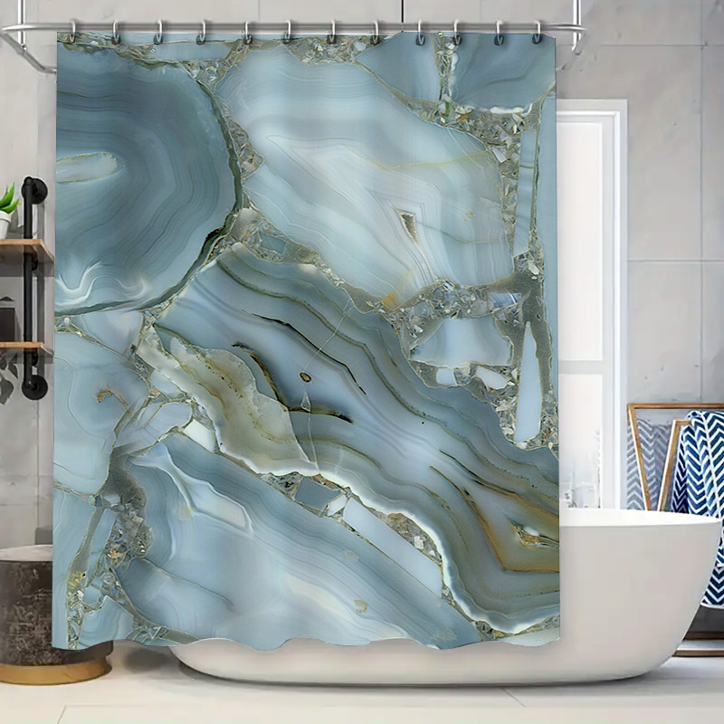Blauer Marmor-Duschvorhang, wa – Home Bathroom Images Bewertung und Preis