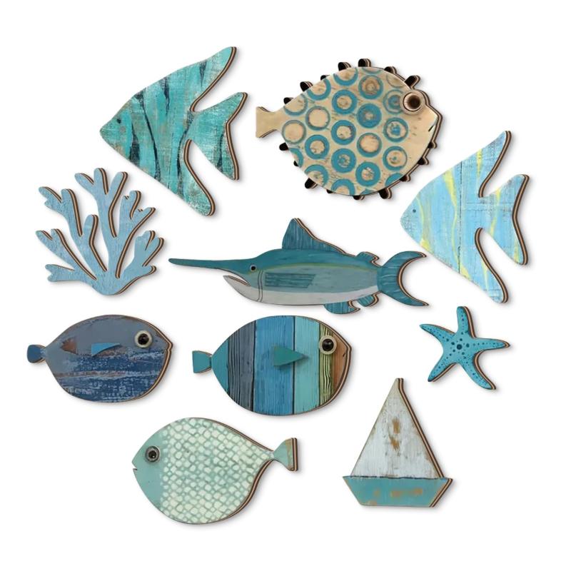 10-teiliges Set Fisch-Wanddeko – Jet Home Bathroom Bewertung und Preis