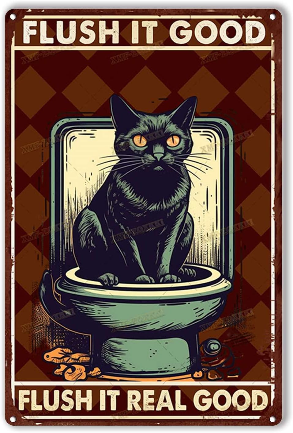 Blechschild „Flush It Good Rea – Home Goods Bathroom Decor Bewertung und Preis
