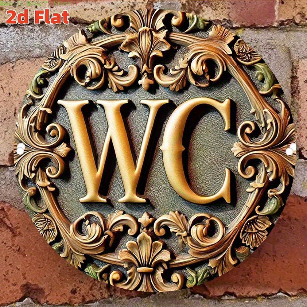 2D Flaches, verziertes Barock- – Home Bathroom Signs Bewertung und Preis
