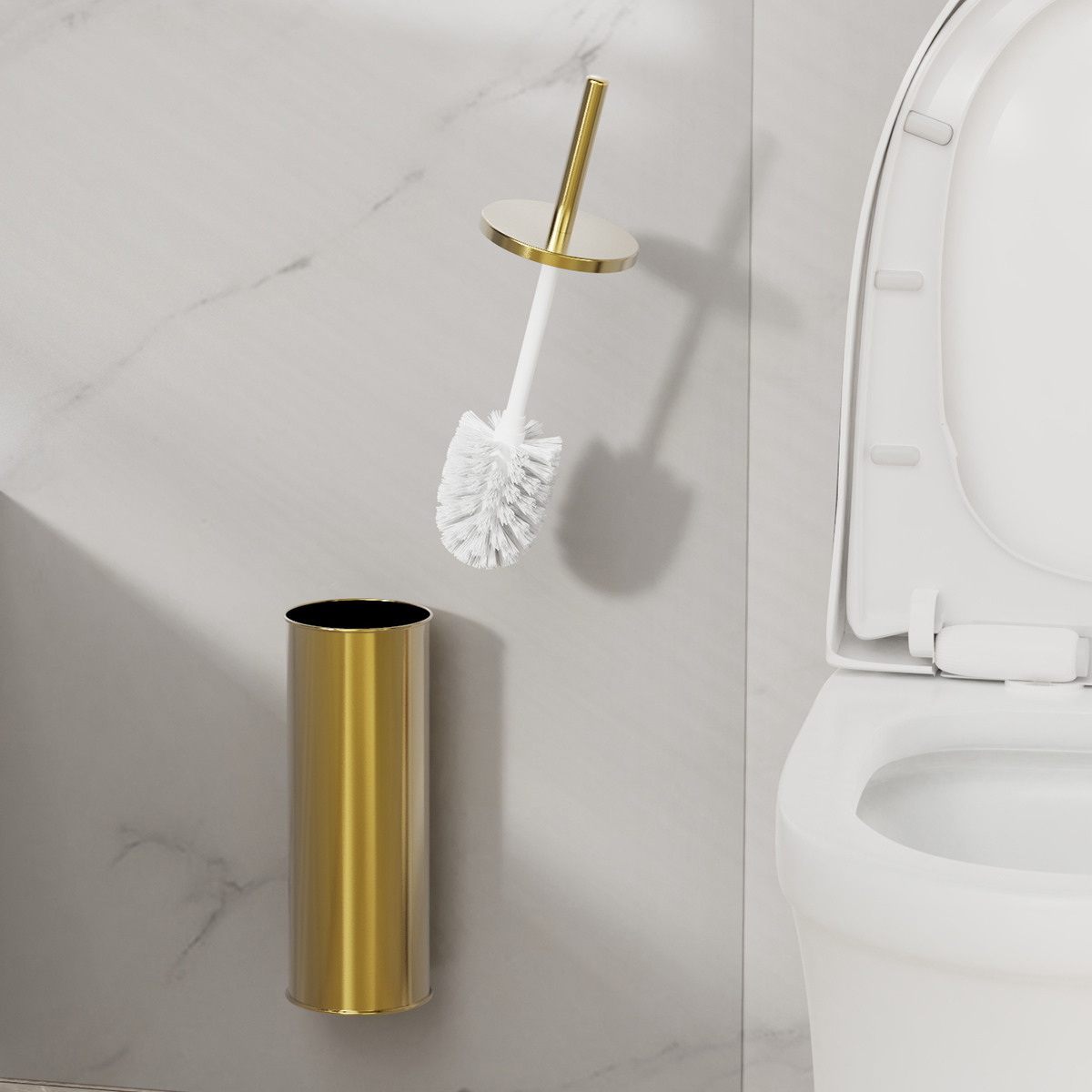 1 Set Wandmontiertes Champagne – Toilet Brush Holder Bewertung und Preis